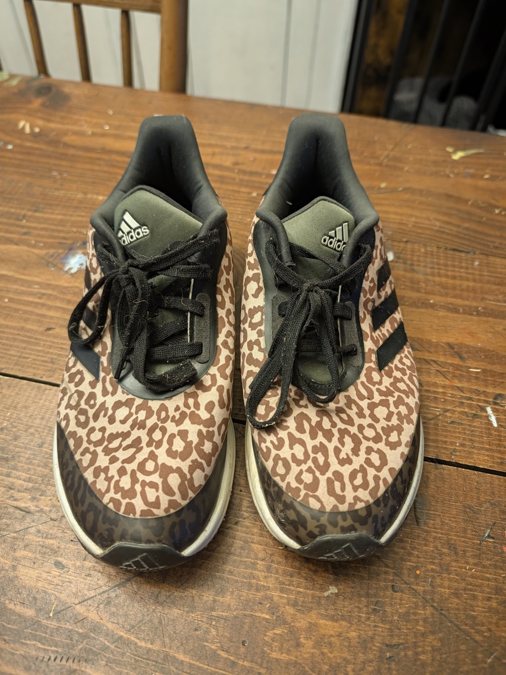 adidas Women’s Leopard Print Sneakers - Brown & Black